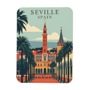 Íman Vintage Seville Espanha da Catedral Viagem Souveni