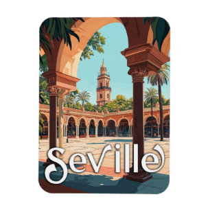 Íman Vintage Seville, Espanha - Souvenir Espanhol Cláss