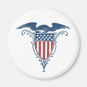 Íman Vintage Shield Red White Blue American Eagers