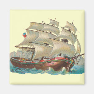 Íman Vintage Ship Sail (Navegação por Vintage) através