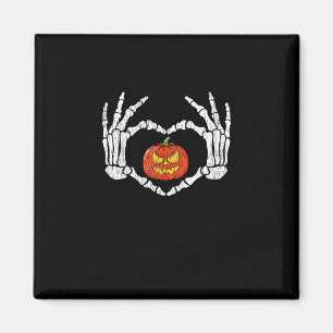 Íman Vintage Skeleton Mãos Pumpkin Outono Hallow
