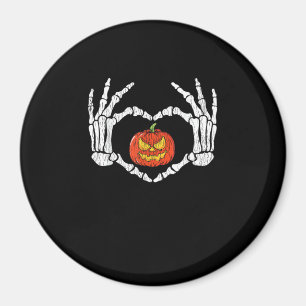 Íman Vintage Skeleton Mãos Pumpkin Outono Hallow