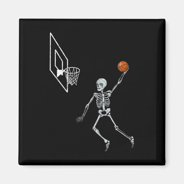 Íman Vintage Skeleton Sketll Player Dunking Hallow (Frente)