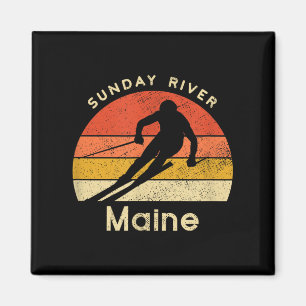 Íman Vintage Ski Sunday River Maine Mountain