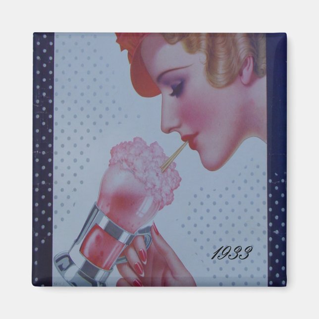 Íman Vintage Soda Fountain 1933 (Frente)