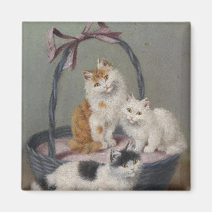 Íman Vintage Sophie Sperlich Cats num cesto