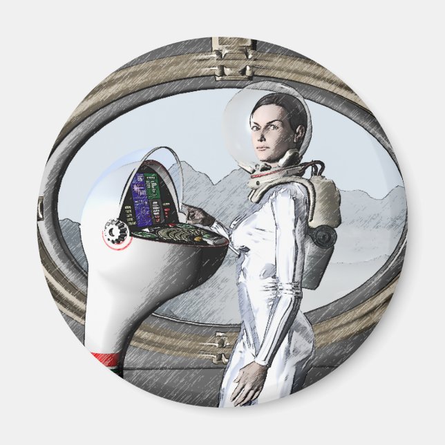 Íman vintage spacegirl (Frente)