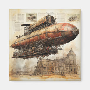 Íman Vintage Steampunk Zeppelin (3)