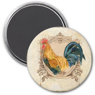 Íman Vintage Style Country Rustic Rooster Francês