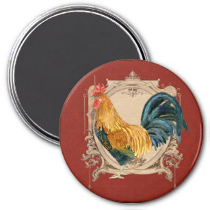 Íman Vintage Style Country Rustic Rooster Francês