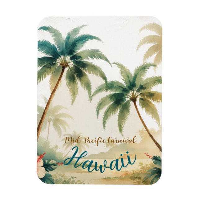 Íman Vintage Style Havaiano Viagem Honolulu (Vertical)