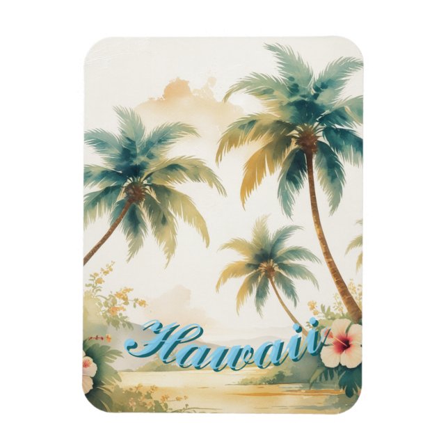 Íman Vintage Style Hawaiian Travel Honolulu (Vertical)