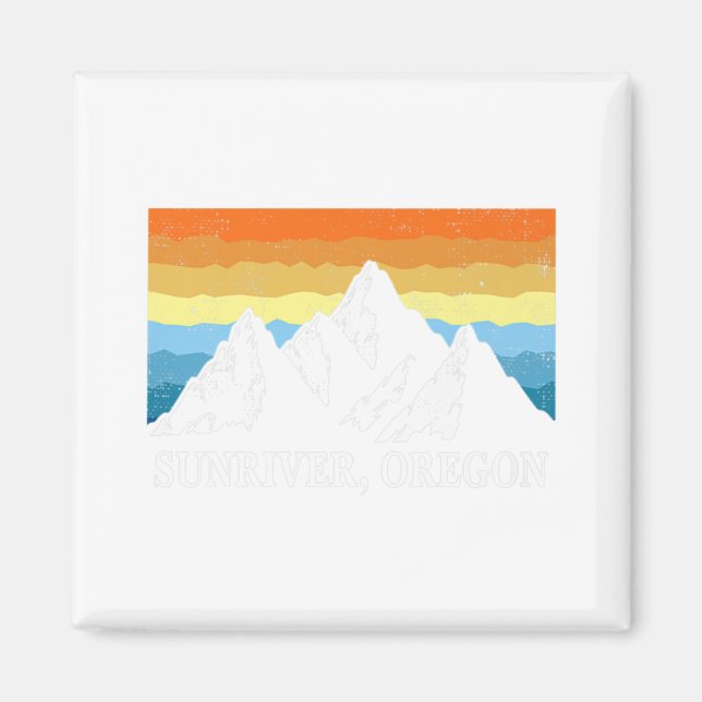 Íman Vintage Sunriver, Oregon Mountain Hiking Souvenir (Frente)