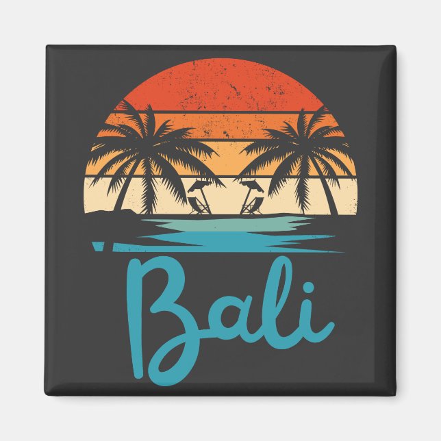 Íman Vintage Surfing Bali Beach Indonésia (Frente)