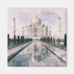 Íman Vintage Taj Mahal Magnet - Agra India Viagem