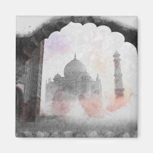 Íman Vintage Taj Mahal Magnet - Agra India Viagem