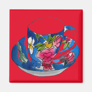 Íman Vintage Teacups (Vintage Teacups) ilustração origi