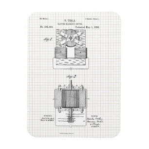 Íman Vintage Tesla Eletro Magnetic Motor Patente