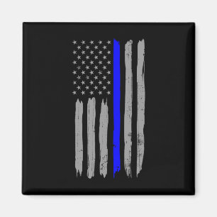 Íman Vintage Thin Blue Line Shirt Policial Apoia Usa Fl