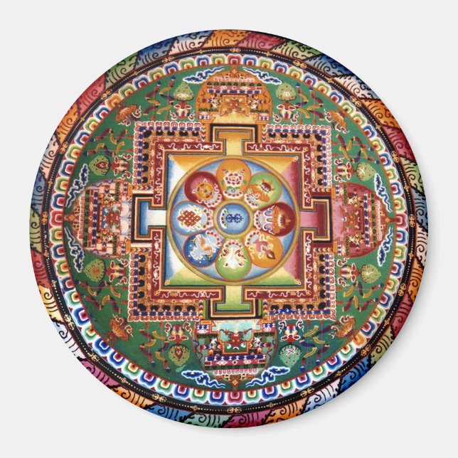 Íman Vintage Tibetano - Budismo tantrico Mandala (Frente)