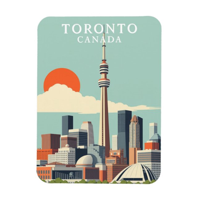 Íman Vintage Toronto Canada Viagem Souvenir (Vertical)