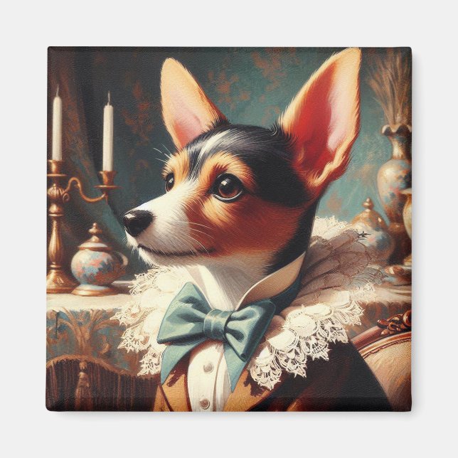 Íman Vintage Toy Fox Terrier Painting (Frente)
