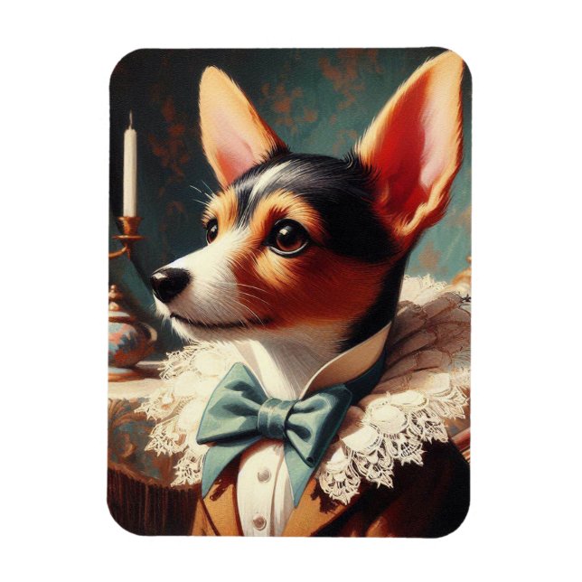 Íman Vintage Toy Fox Terrier Painting (Vertical)