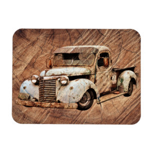 Íman Vintage Truck Rustic Wood