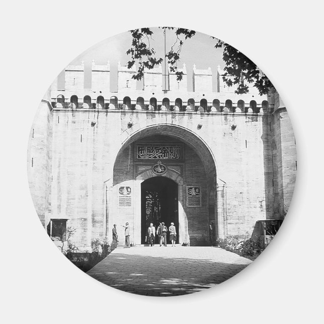 Íman Vintage Turkey Istambul Topkapi Palace gate Postca (Frente)