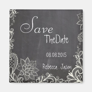 Íman vintage typografia Chalkboard salvar data