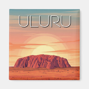 Íman Vintage Uluru Austrália Sunset