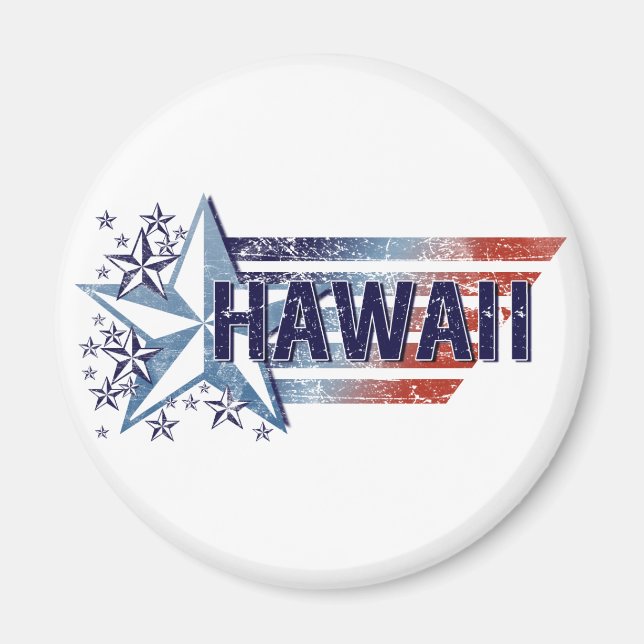 Íman Vintage USA Flag com Star - Havaí (Frente)