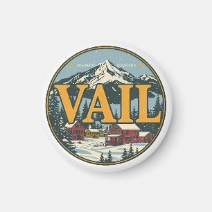 Íman vintage Vail colorado ao ar livre inverno neve esq