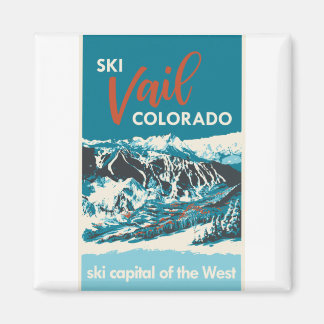 Íman Vintage Vail Ski Poster