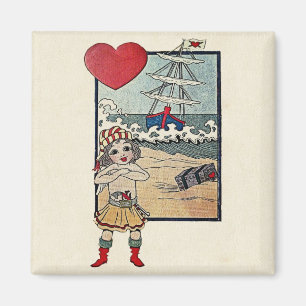 Íman Vintage Valentine Postcard