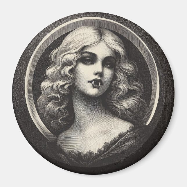 Íman Vintage Vampire Gothic Horror Spooky (Frente)