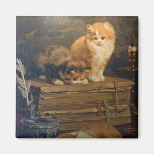 Íman Vintage Van den Eycken Três Gatos em uma Mesa
