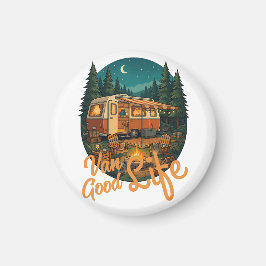 Íman Vintage Van Life Good Life Adventure Camping Badge