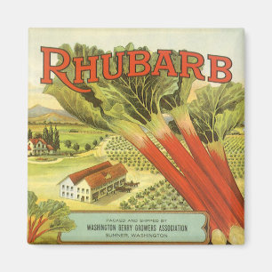 Íman Vintage Vegetal Pode Rotular Arte, Fazenda Rhubarb