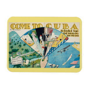 Íman Vintage vem para Cuba poster de viagens ímã