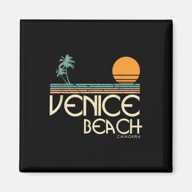 Íman Vintage Venice Beach California Sunset Palms (Frente)