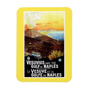 Íman Vintage Vesuvius Golfo de Nápoles viagem italiano