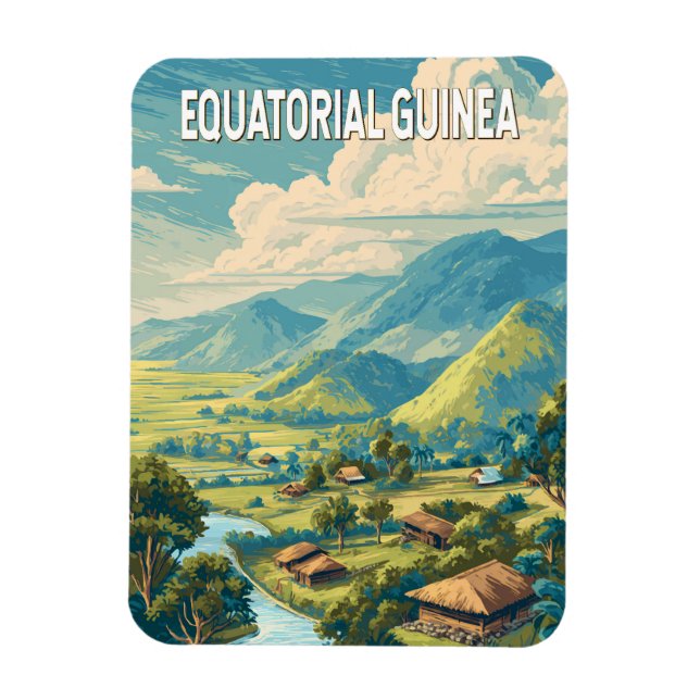 Íman Vintage Viagem da Guiné Equatorial (Vertical)