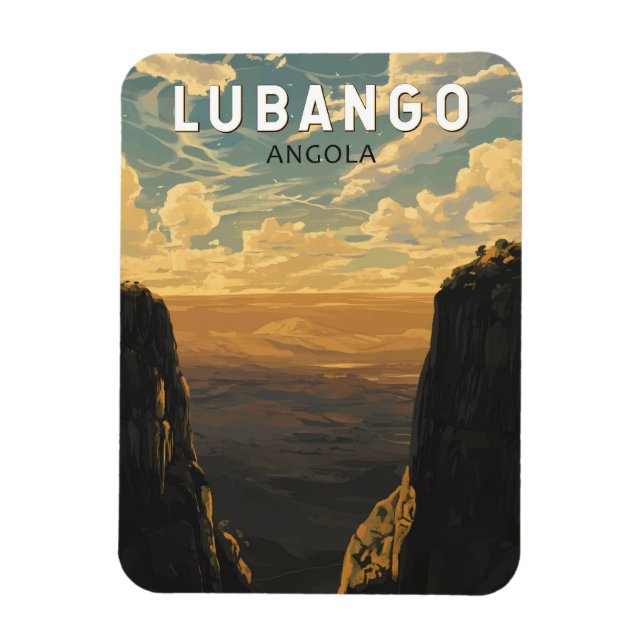 Íman Vintage Viagem de Arte Lubango Angola (Vertical)