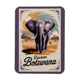 Íman Vintage Viagem de ilustração do Botsuana