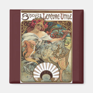 Íman Vintage Victorian Art Nouveau por Alphonse Mucha