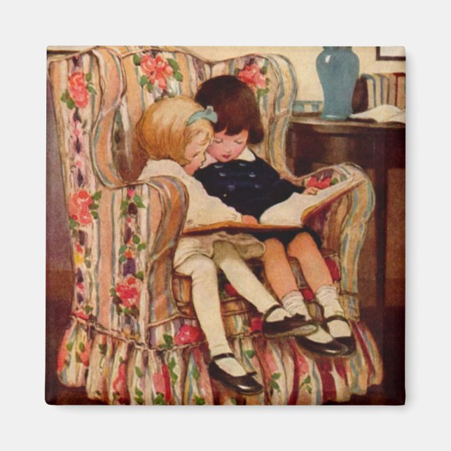 Íman Vintage Victorian Book Story Magnet (Frente)