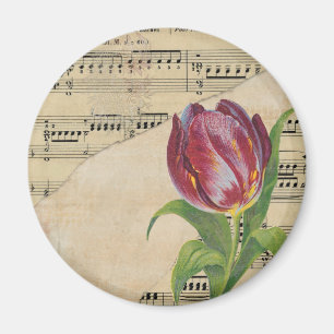 Íman Vintage Victorian Music Romance Tulips
