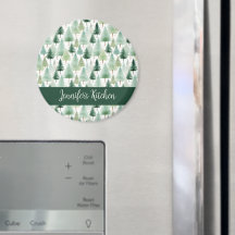 Vintage Watercolor Floresta de inverno Personaliza