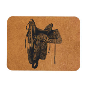 Íman Vintage Western Horse Saddle Flexível